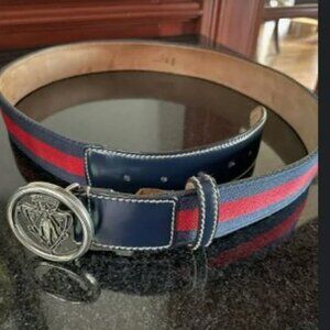 GUCCI Authentic Mens dress belt HYSTERIA RED BLUE BELT SIZE 41 WAIST